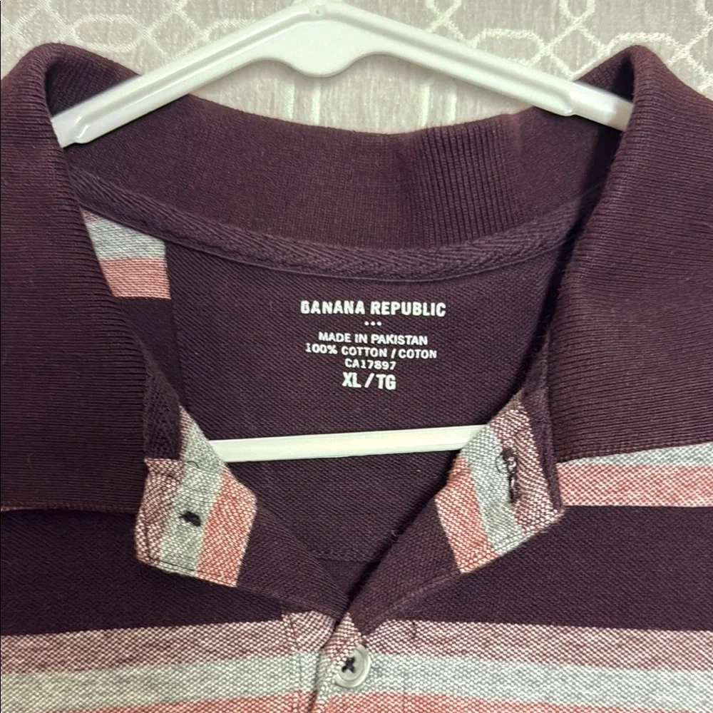 Banana Republic Purple and Gray Men’s Polo Shirt - XL